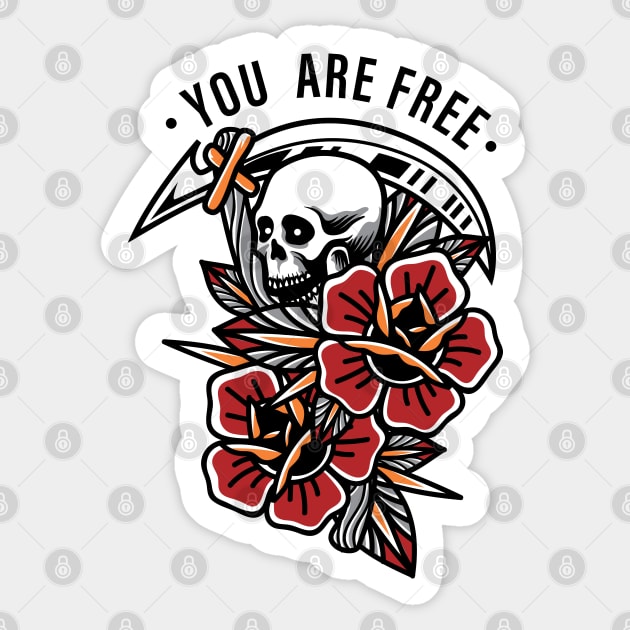 you are free Sticker by Krisamando